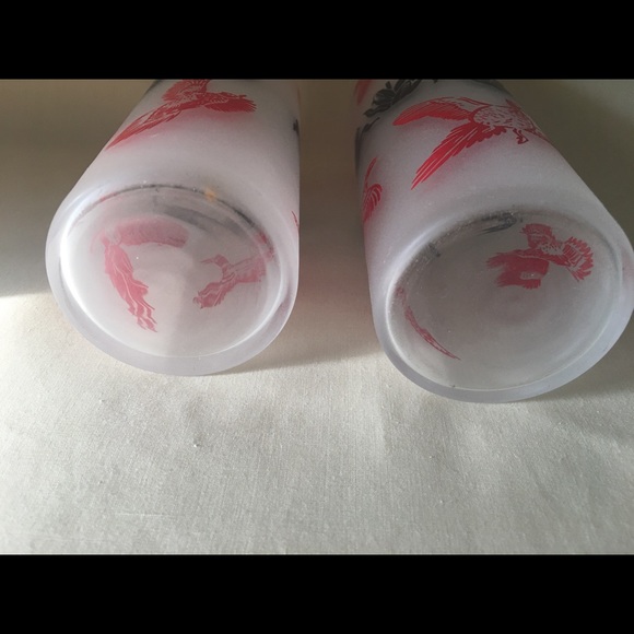Vintage Pair Pheasant Frosted Glasses - Picture 3 of 5